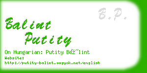 balint putity business card